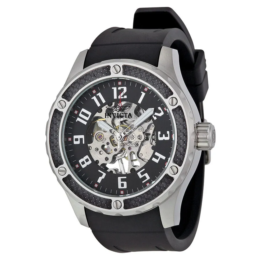 Invicta Specialty Mechanical Skeleton Dial Black Silicone Men's Watch 16278