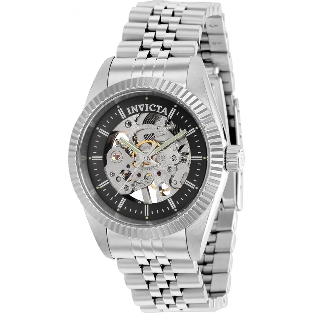 Invicta Women's Mechanical Watch - Specialty Black and Silver Dial Bracelet | 36447