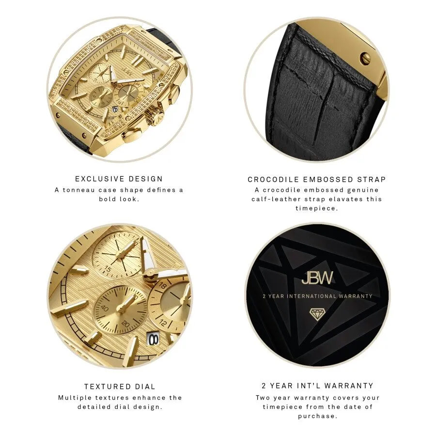 JBW Echelon Quartz Diamond Gold Dial Men's Watch J6379E