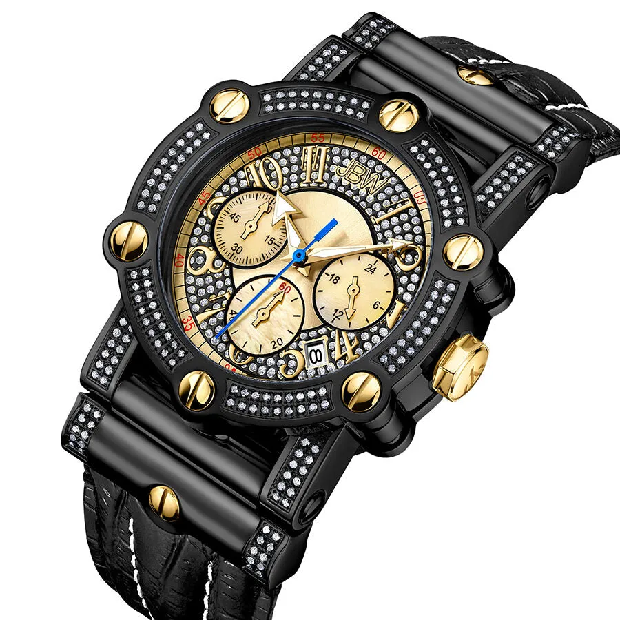 JBW Men's 10 YR Anniversary Phantom 1.96 ctw Diamond & Chronograph Watch JB-6215-10B