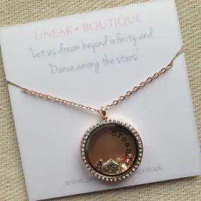 Just Dream Rose Gold Memory Locket with Floating Charms