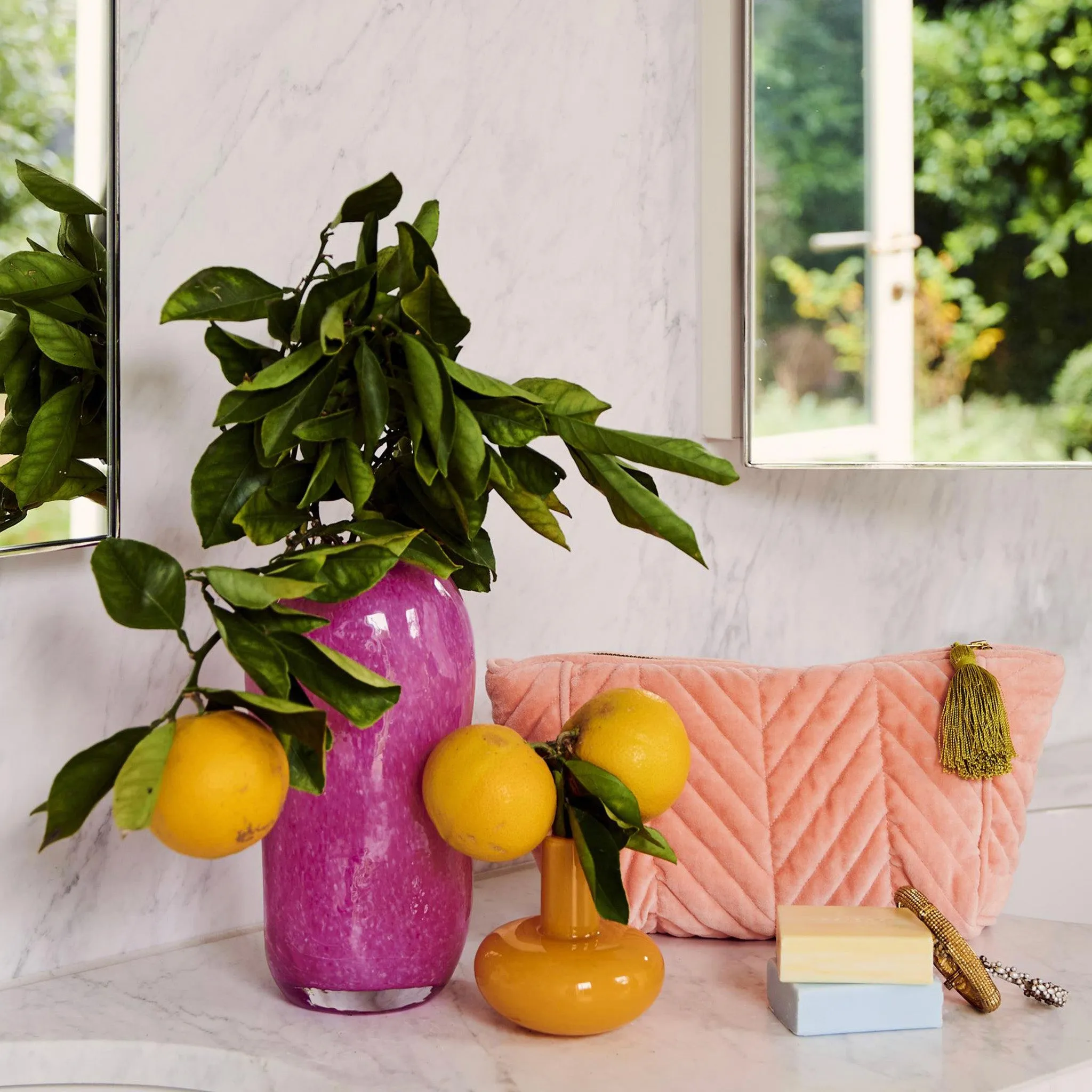 Kip & Co Velvet Toiletry Bag - Tuscan Sunset