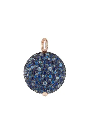 Large Blue Sapphire Pebble Locket