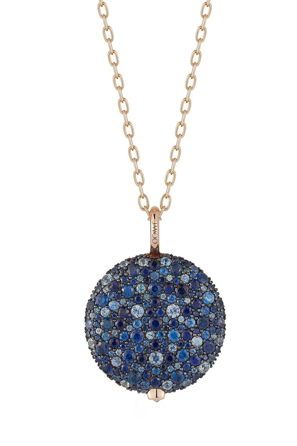 Large Blue Sapphire Pebble Locket