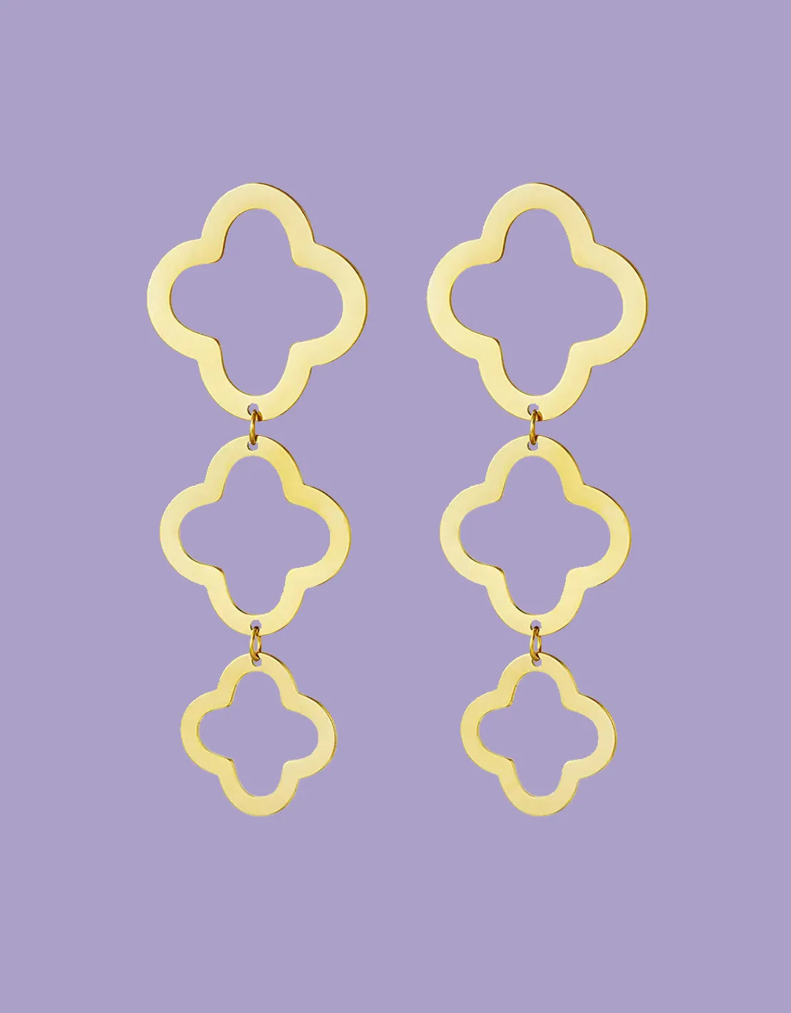 Layered clovers earrings