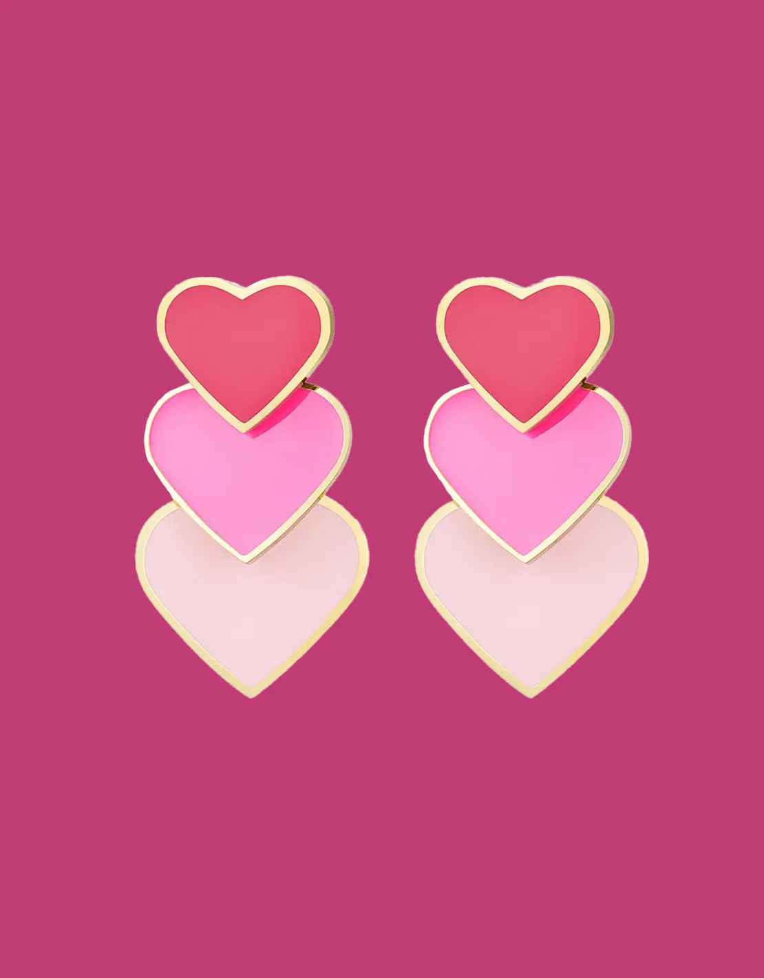 Layered hearts earrings