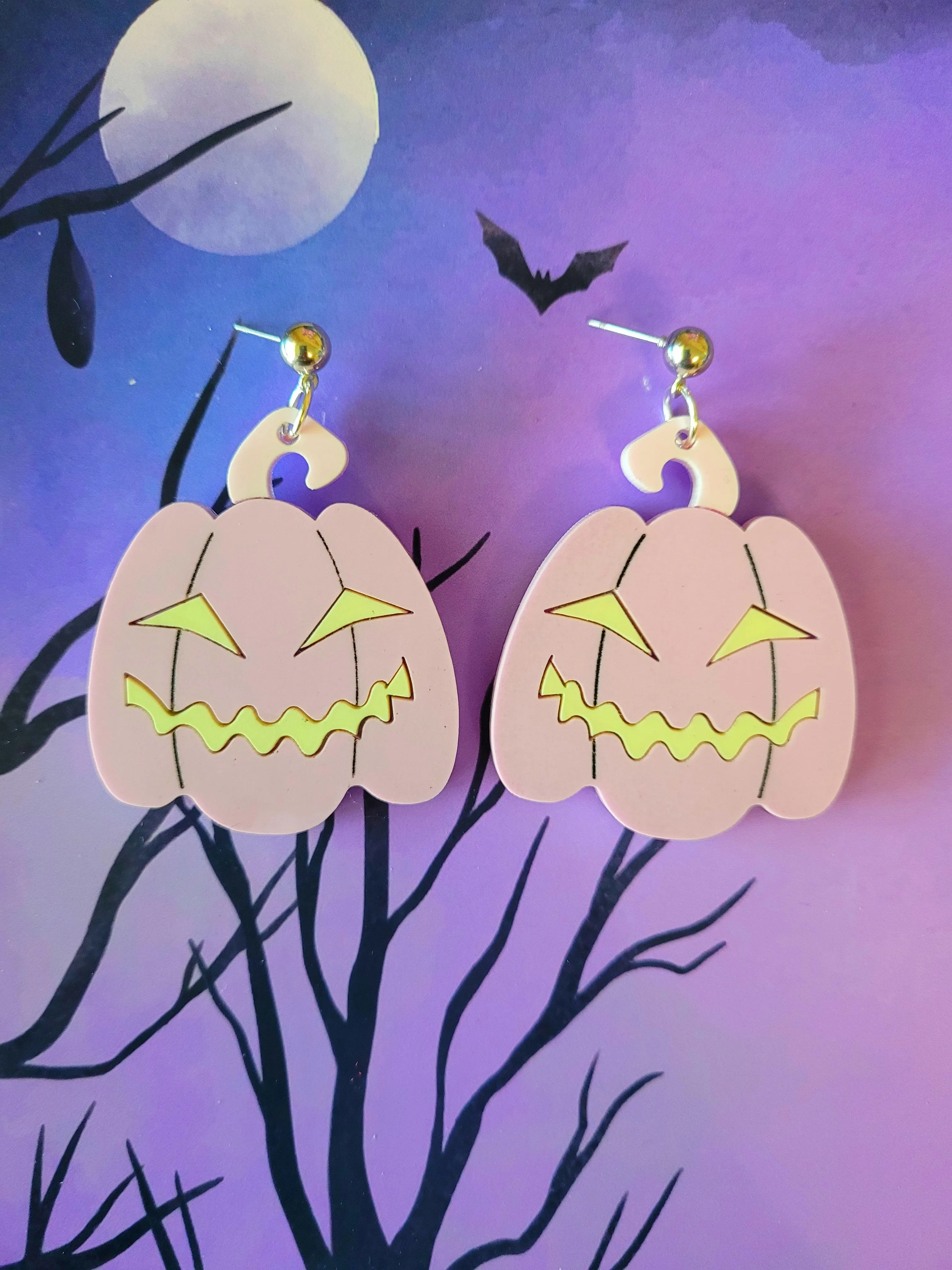 Layered Jack O Lantern Earrings- Digital Cut File