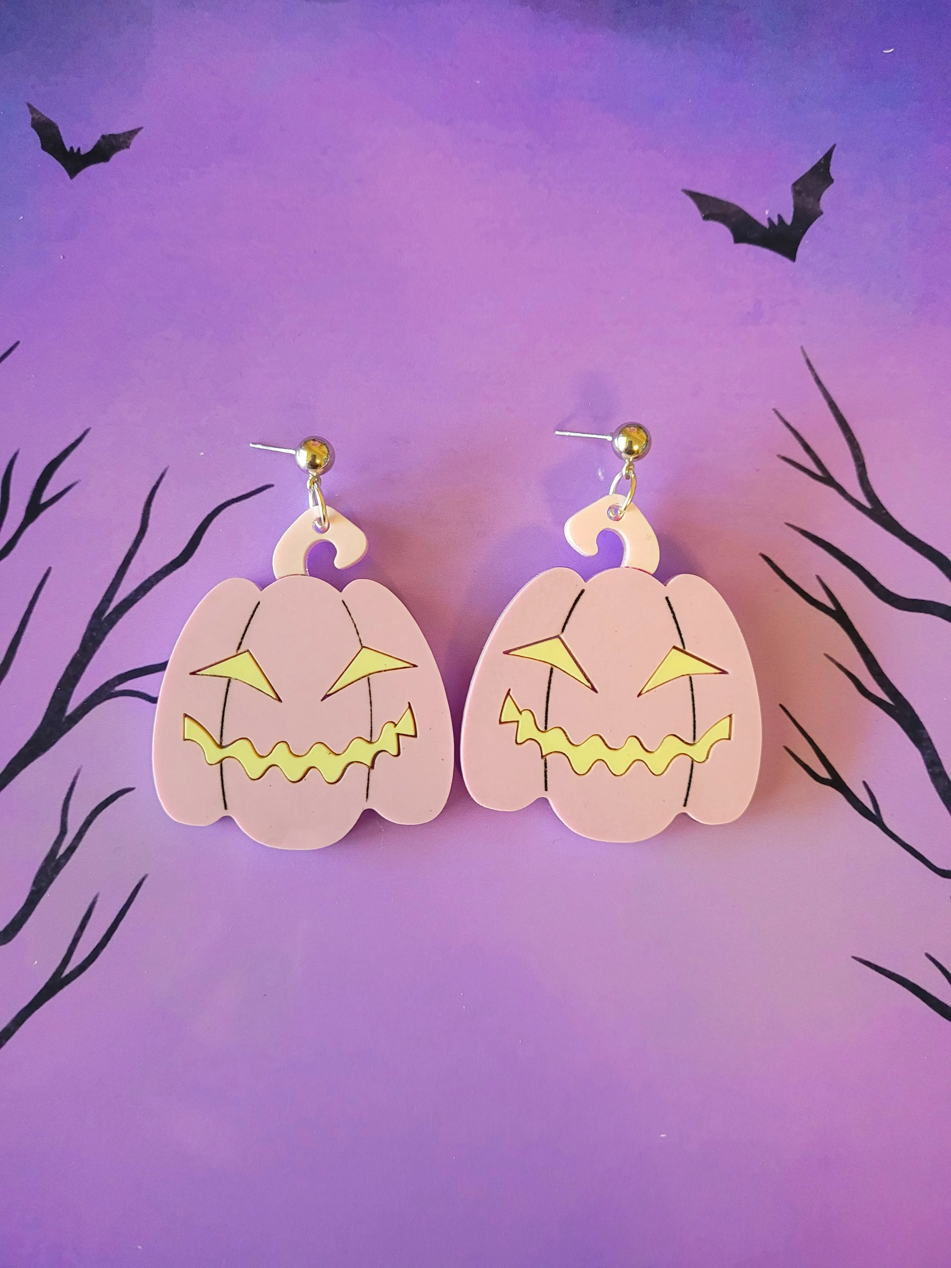 Layered Jack O Lantern Earrings- Digital Cut File