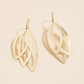 Layered Leaf Metal Earrings