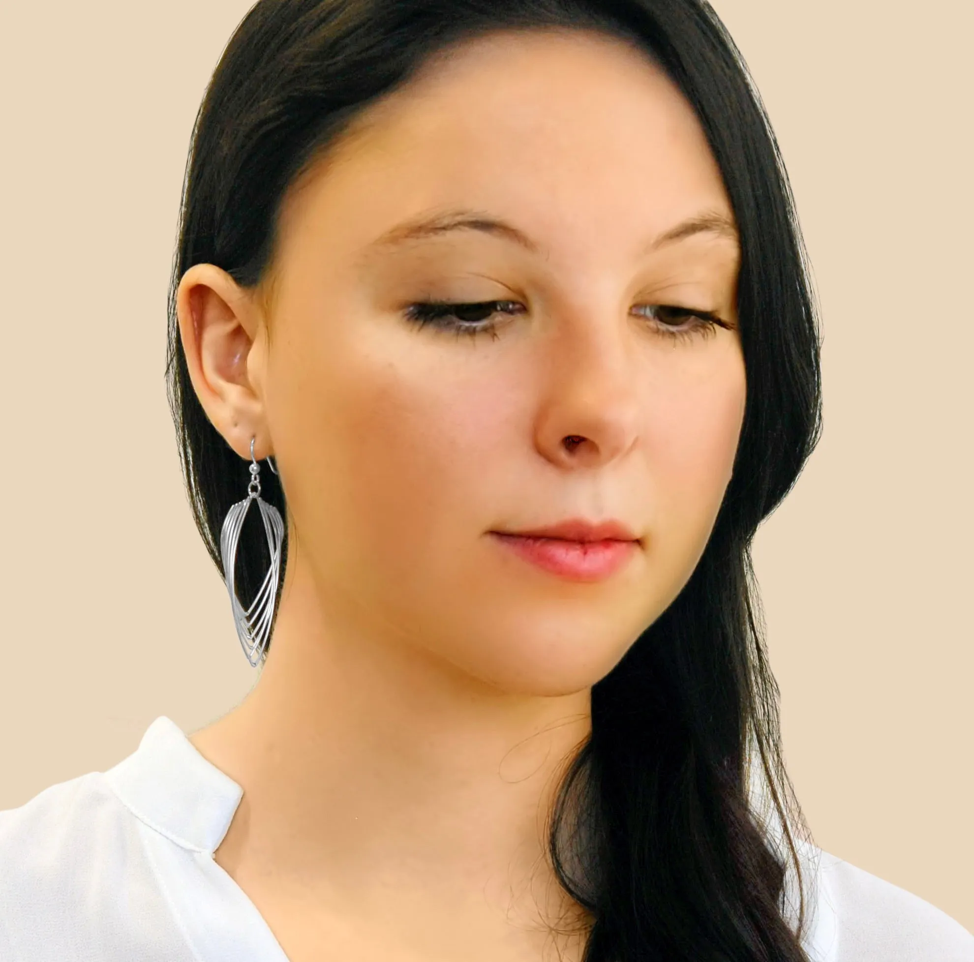 LAYERED MARQUISE DROP EARRINGS