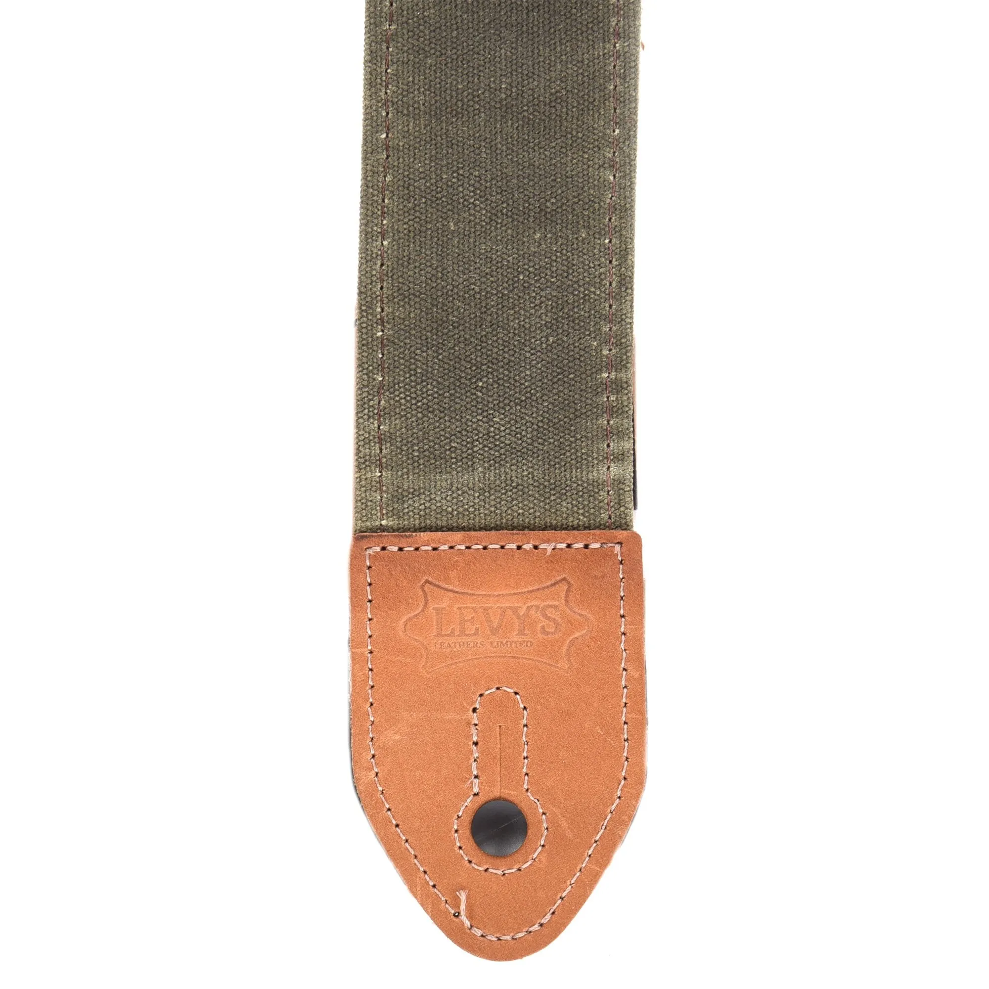 Levy's Textures Series 2" Wide Waxed Canvas Guitar Strap Forest Green