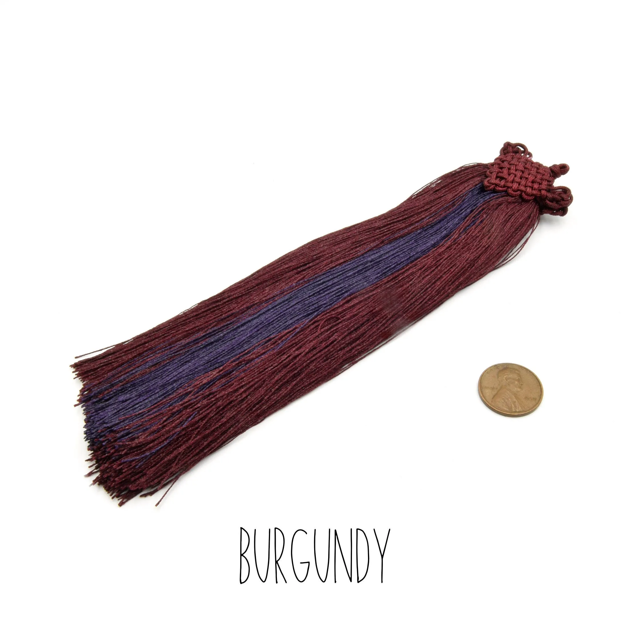 Long Tassel | Woven Cap Silk/Polyester Thread Tassel | Bag Tassel