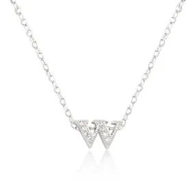 LOVCIA Sparkling Cubic Zirconia Initial W Necklace