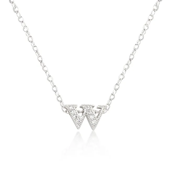 LOVCIA Sparkling Cubic Zirconia Initial W Necklace