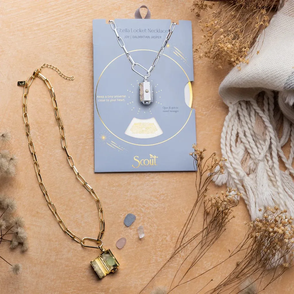 Love Stella Locket Necklace with Rose Quartz