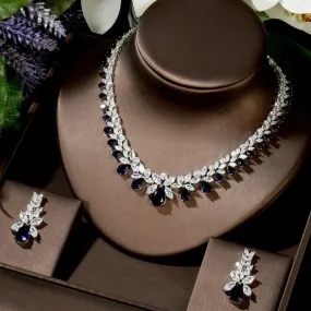 Lovely Fashion Teardrop AAA  Cubic Zirconia Diamonds Necklace Set