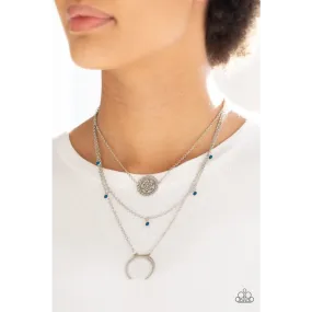 Lunar Lotus -  Blue Necklace