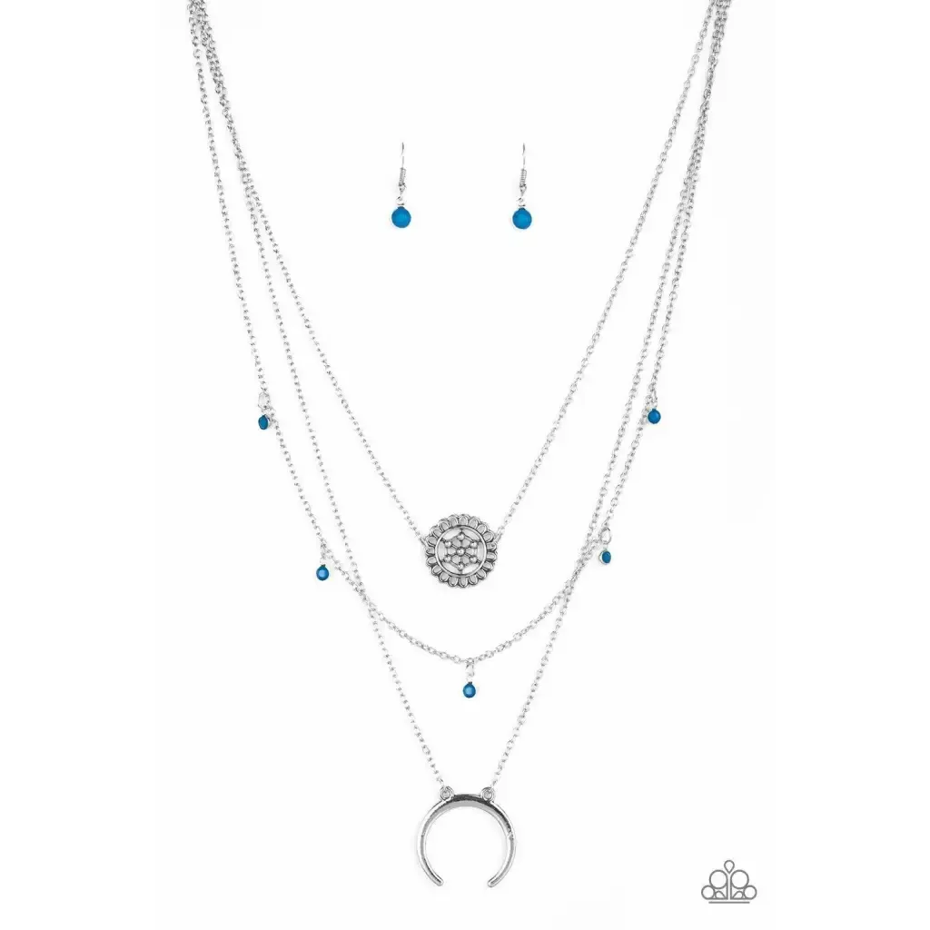 Lunar Lotus -  Blue Necklace