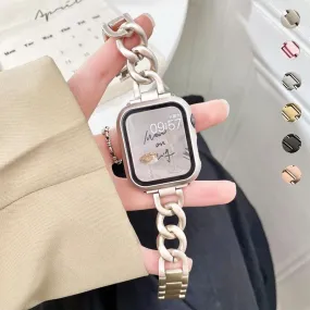 Luxury Women's Chain Link Stainless Steel Watch Band for Apple Watch 8 7 6 5 4 Ultra