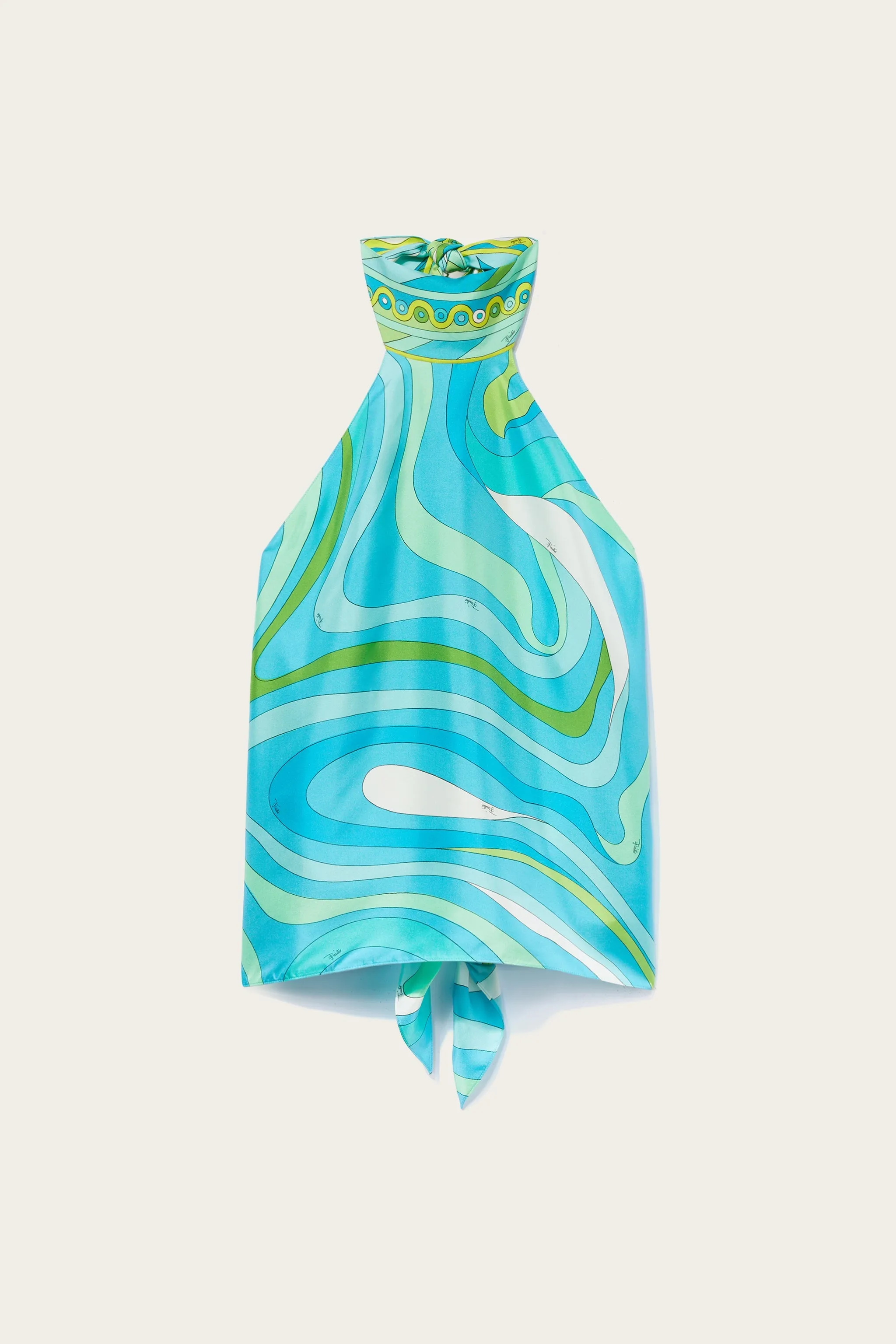 Marmo-Print Silk-Twill Top