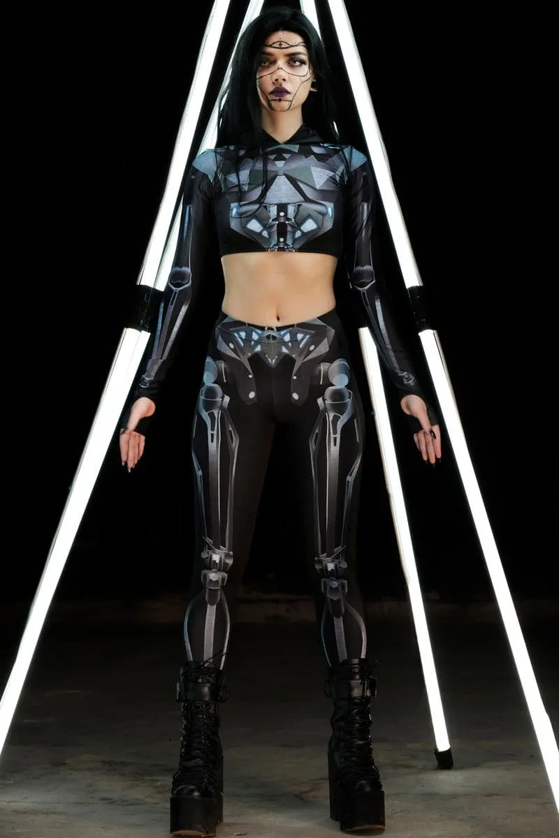 Mechanical Skeleton Hooded Top