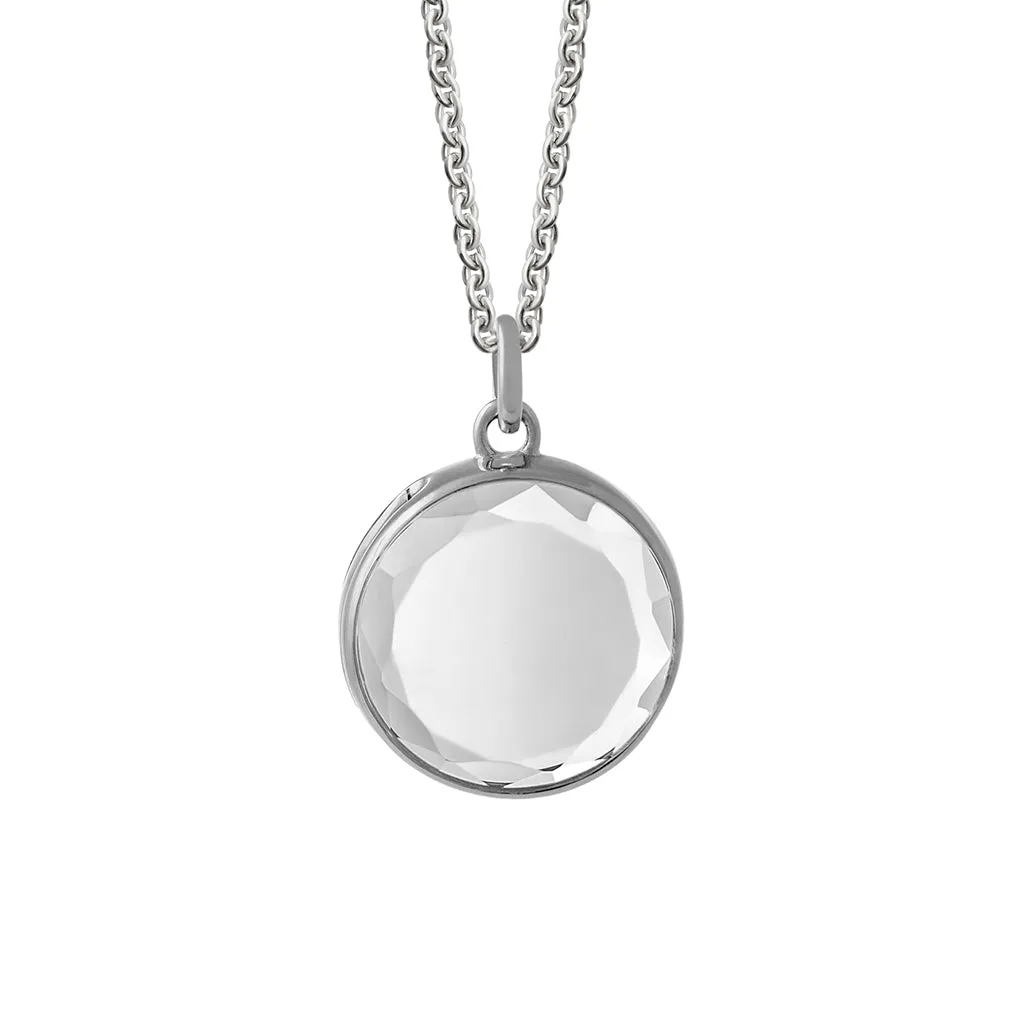 Medium Faceted Silver Locket