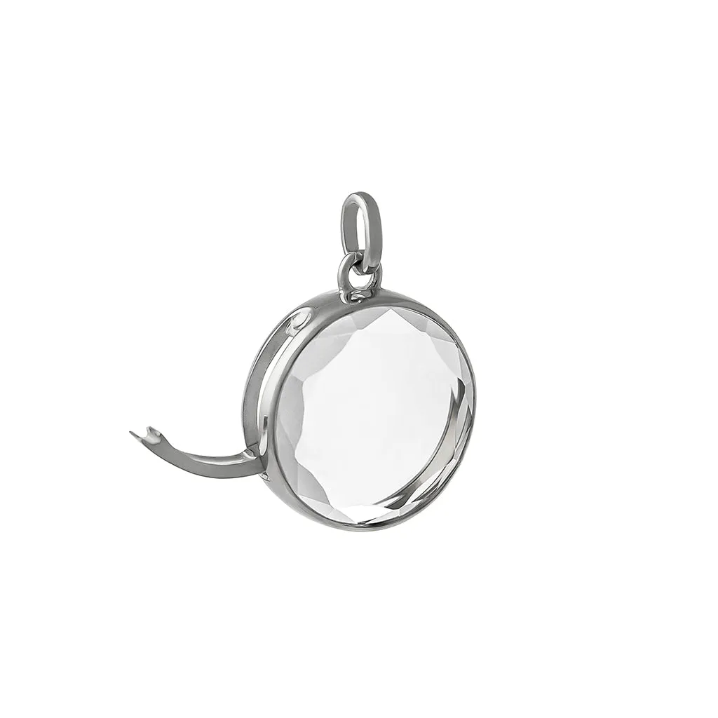 Medium Faceted Silver Locket