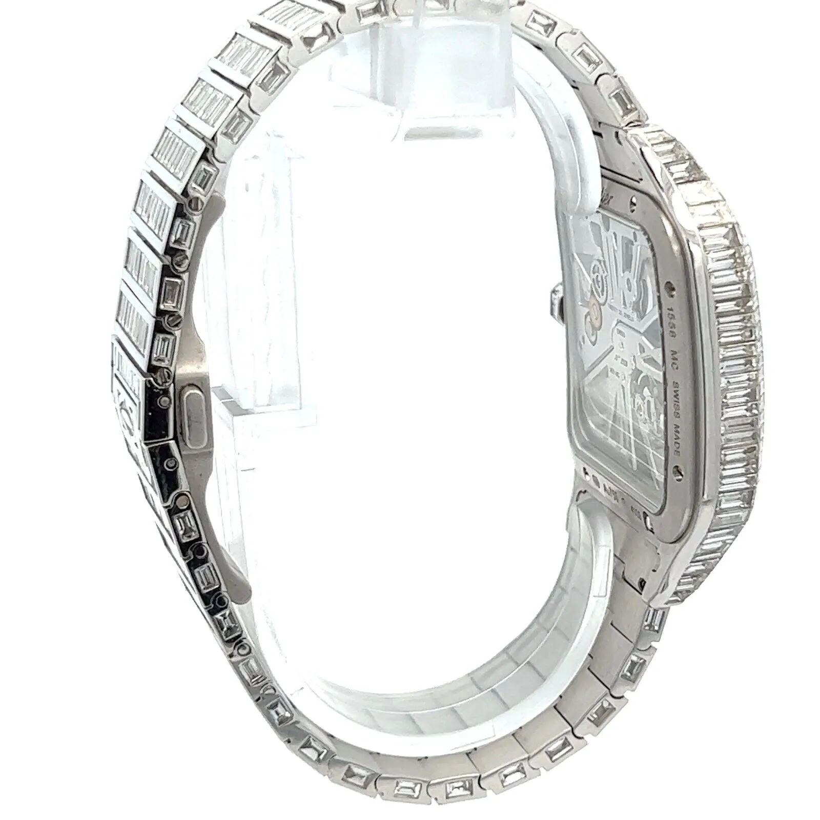 Mens Cartier Santos De Cartier Skeleton 18K Gold Chandelier Diamonds