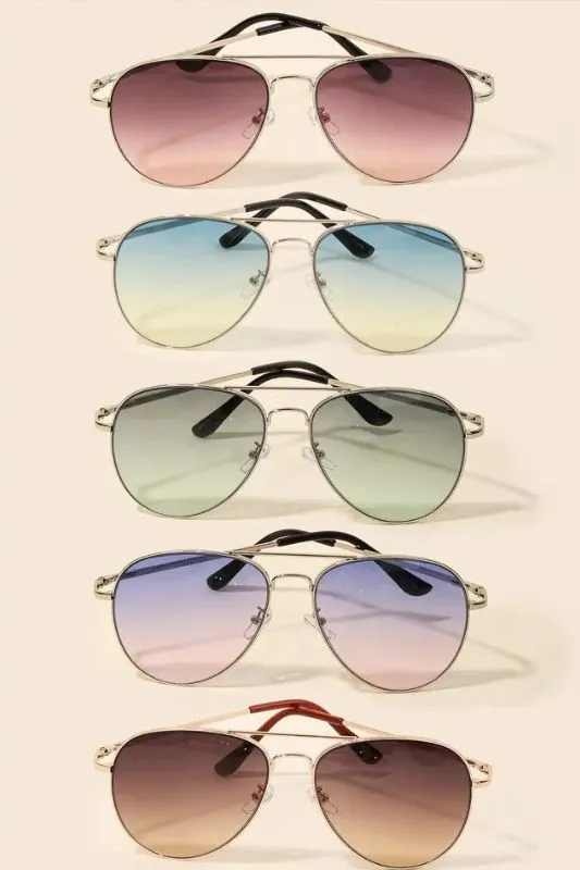 Metal Frame Aviator Sunglasses