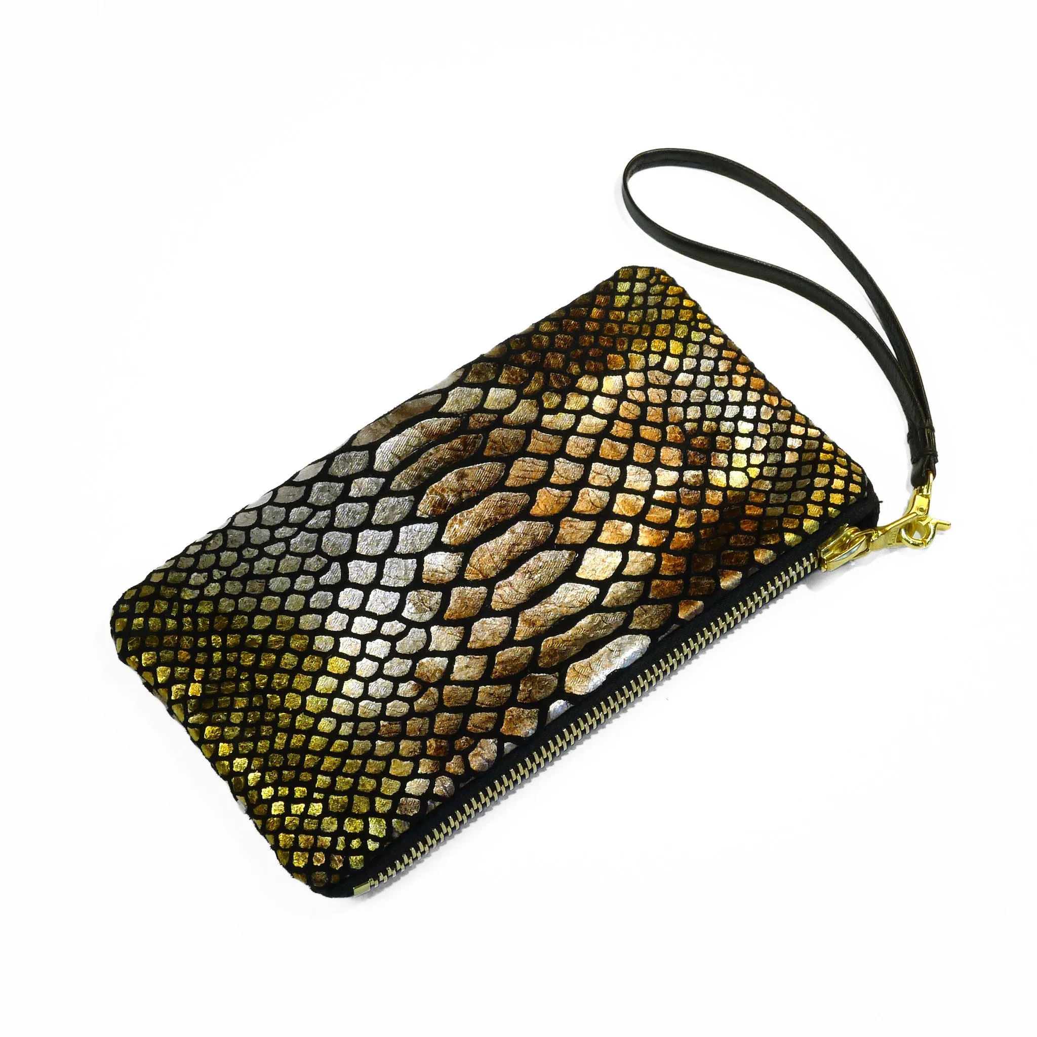 Metallic Snake Mini Pouch