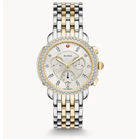 Michele Sidney Diamond Two-Tone Diamond Dial Watch 38mm Quartz