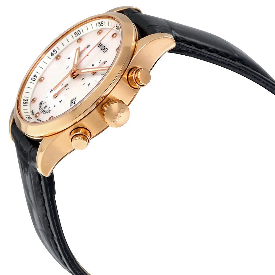 Mido Multifort Mother of Pearl Dial Black Leather Ladies Watch M005.217.36.116.20