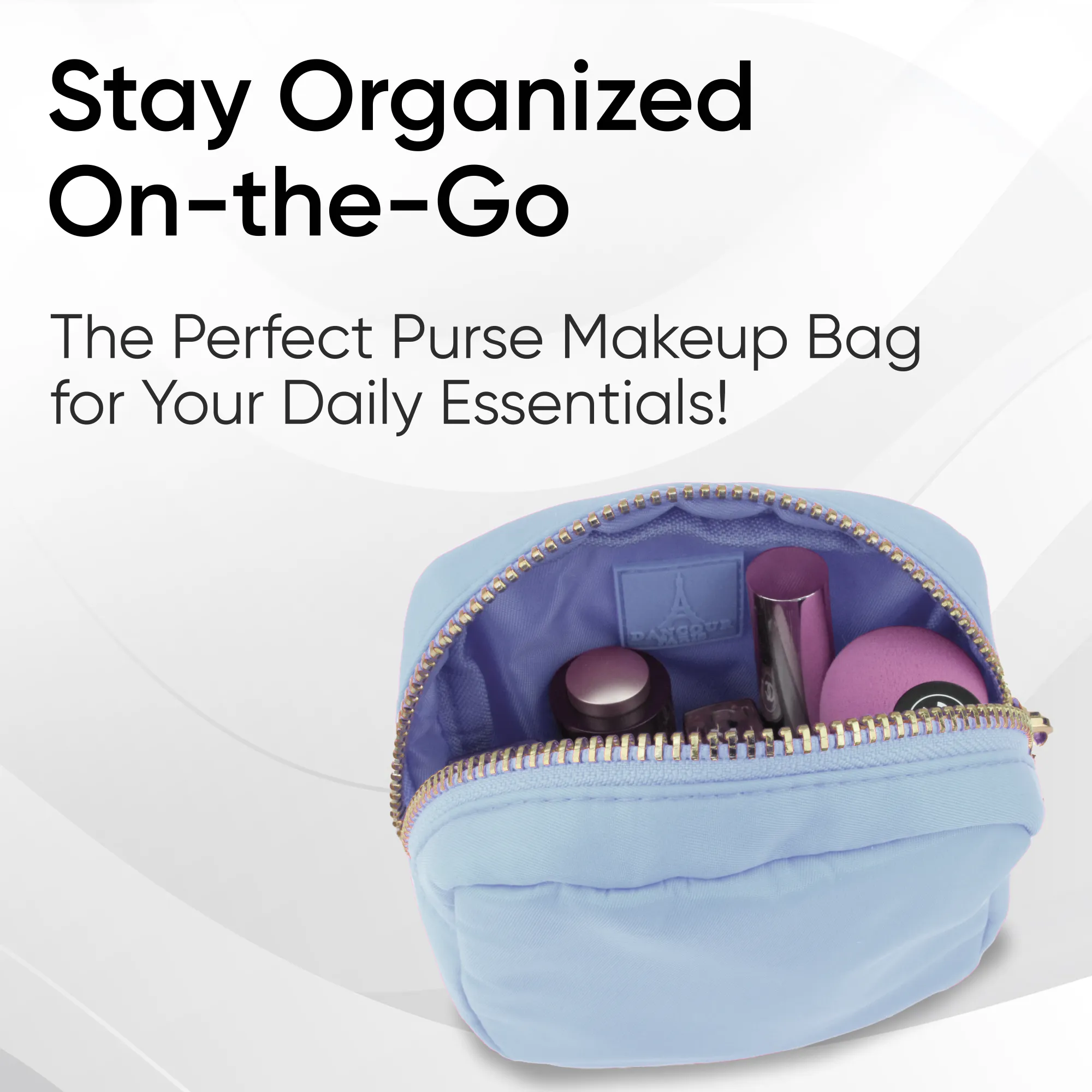 Mini Makeup Bag For Purse - Blue Pouch - Coin Purse Wallet For Women