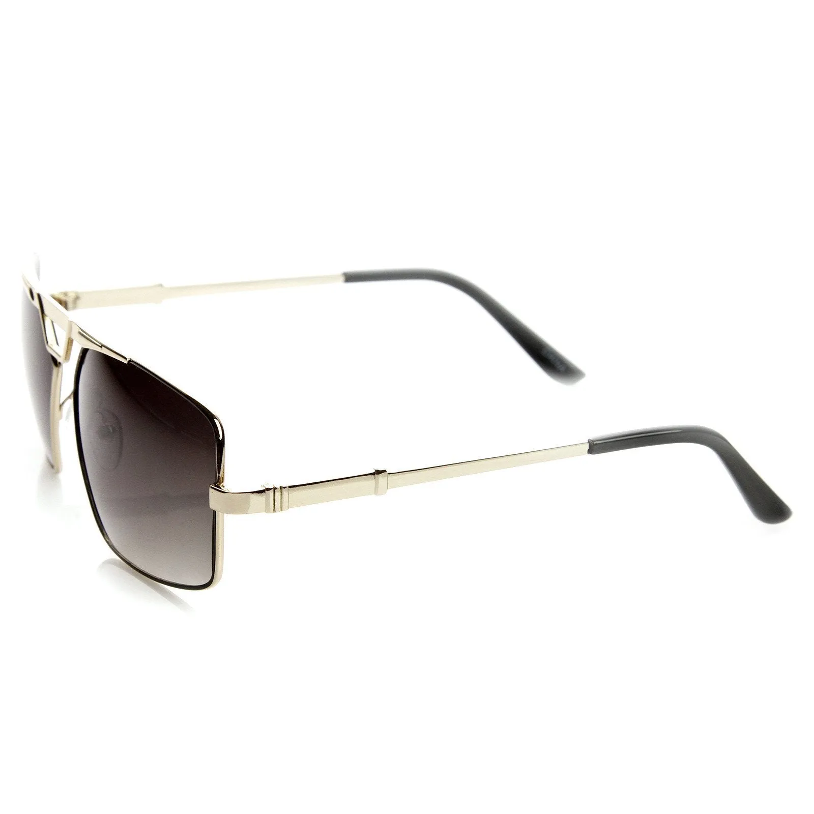 Modern Mens GQ Fashion Large Square Metal Frame Aviator Sunglasses 8988