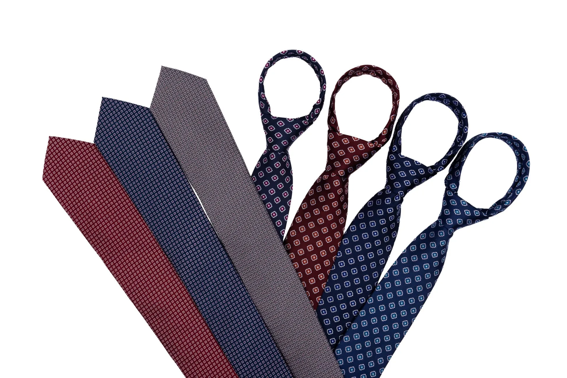 Monterey Foulard Silk Tie, Navy / Turquoise