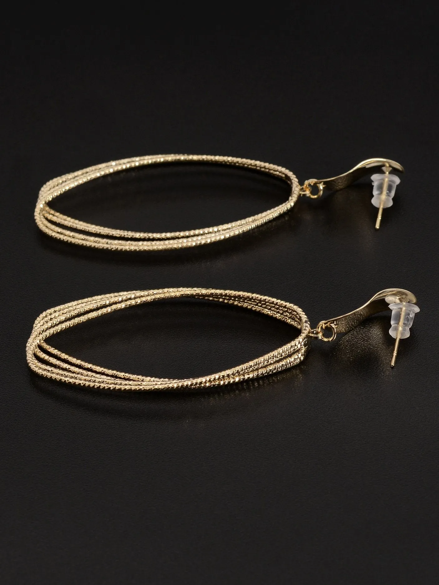 Multi Layered Oval Earrings