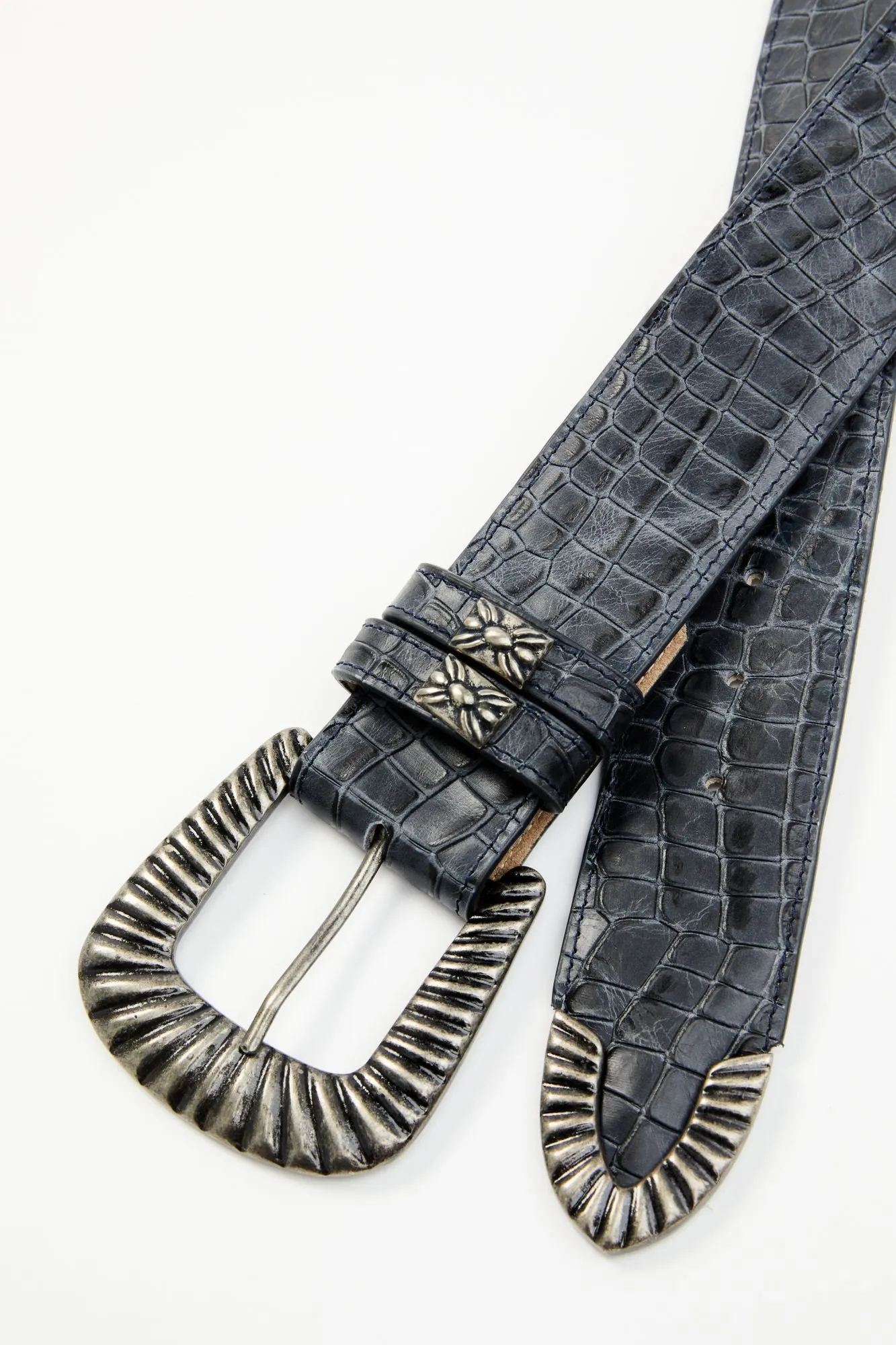 Napier Crocodile Print Western Belt