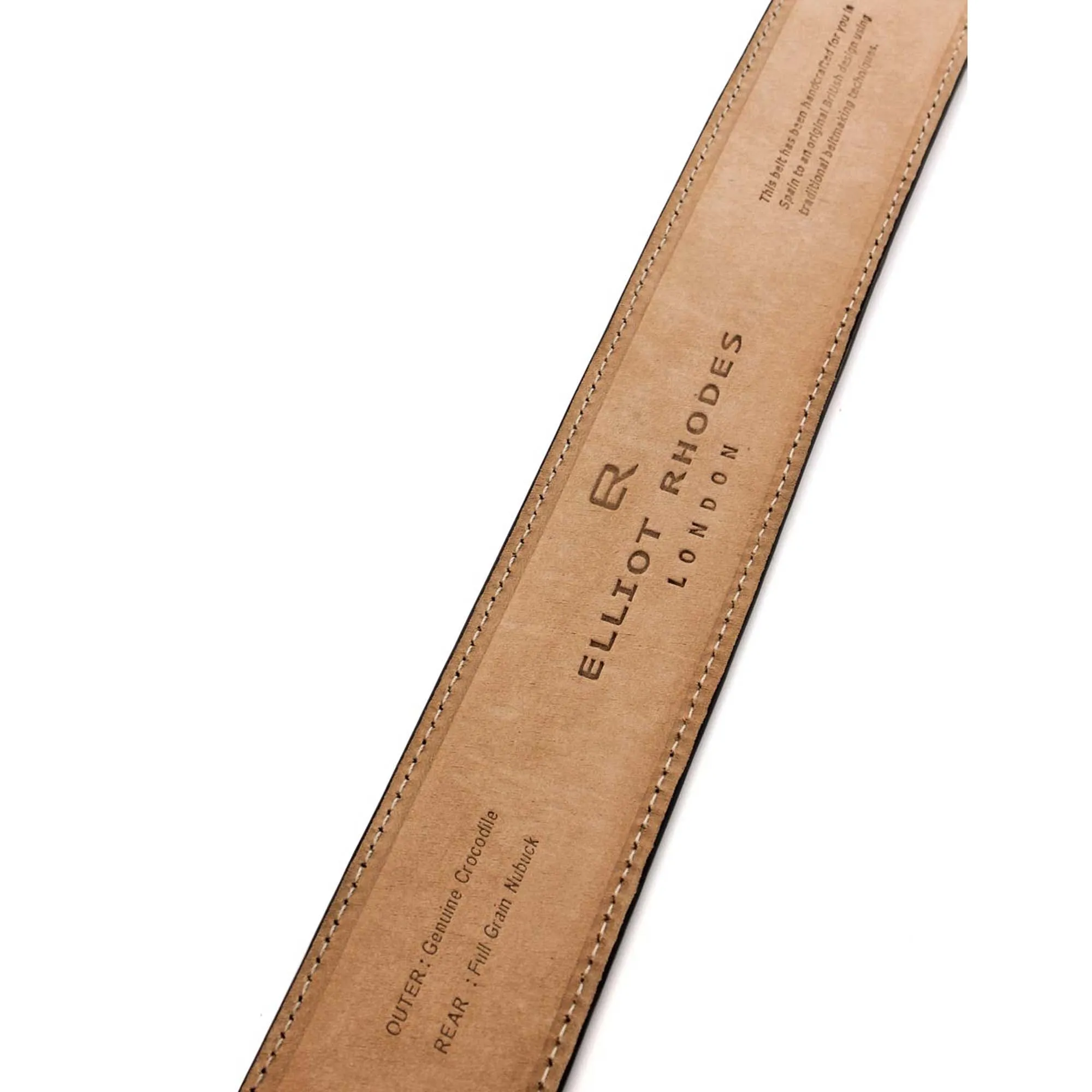 Narrow Black Genuine Crocodile Flank Belt