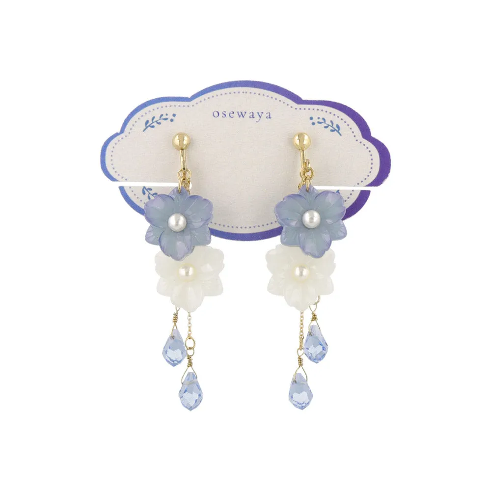 Nemophila Layered Drop Clip Ons