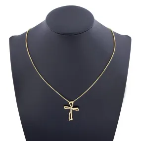 New Design Rainbow Cross Copper Pendant Chain Necklace
