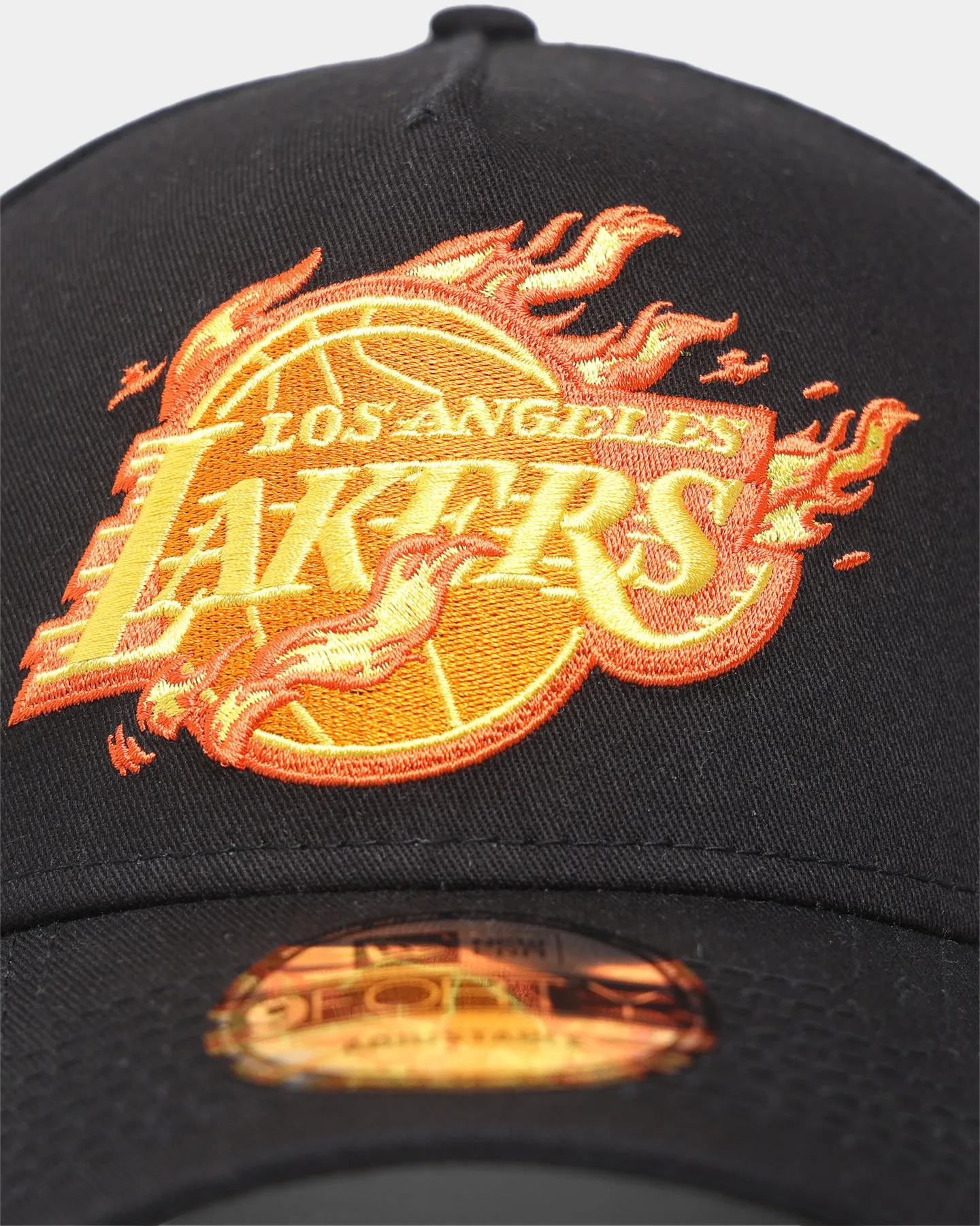 New Era Los Angeles Lakers 'Flamin' Hot' 9FORTY A-Frame Snapback Black/Flame