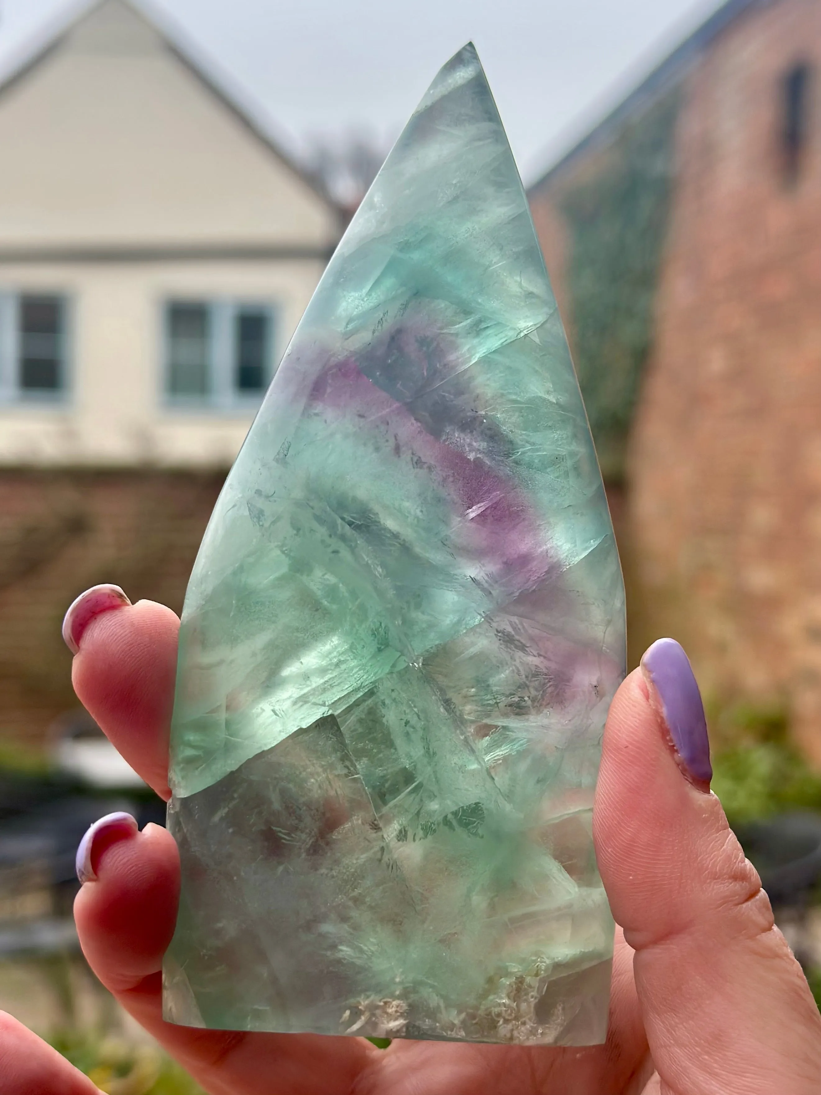 New! Rainbow Fluorite Flame - Natural & Unique