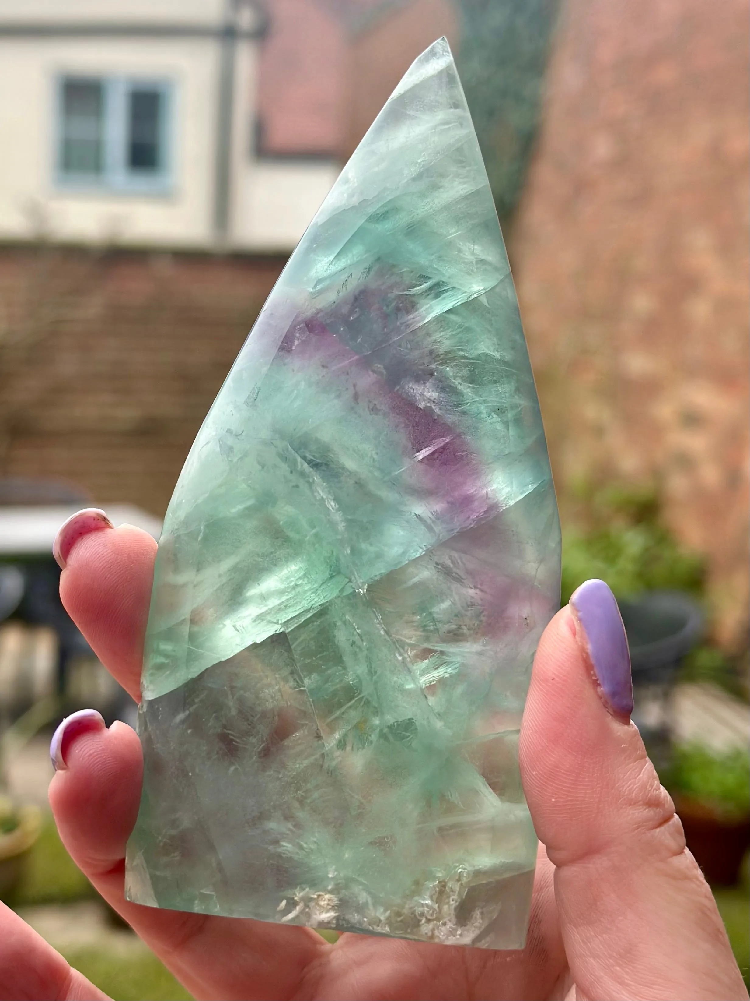New! Rainbow Fluorite Flame - Natural & Unique