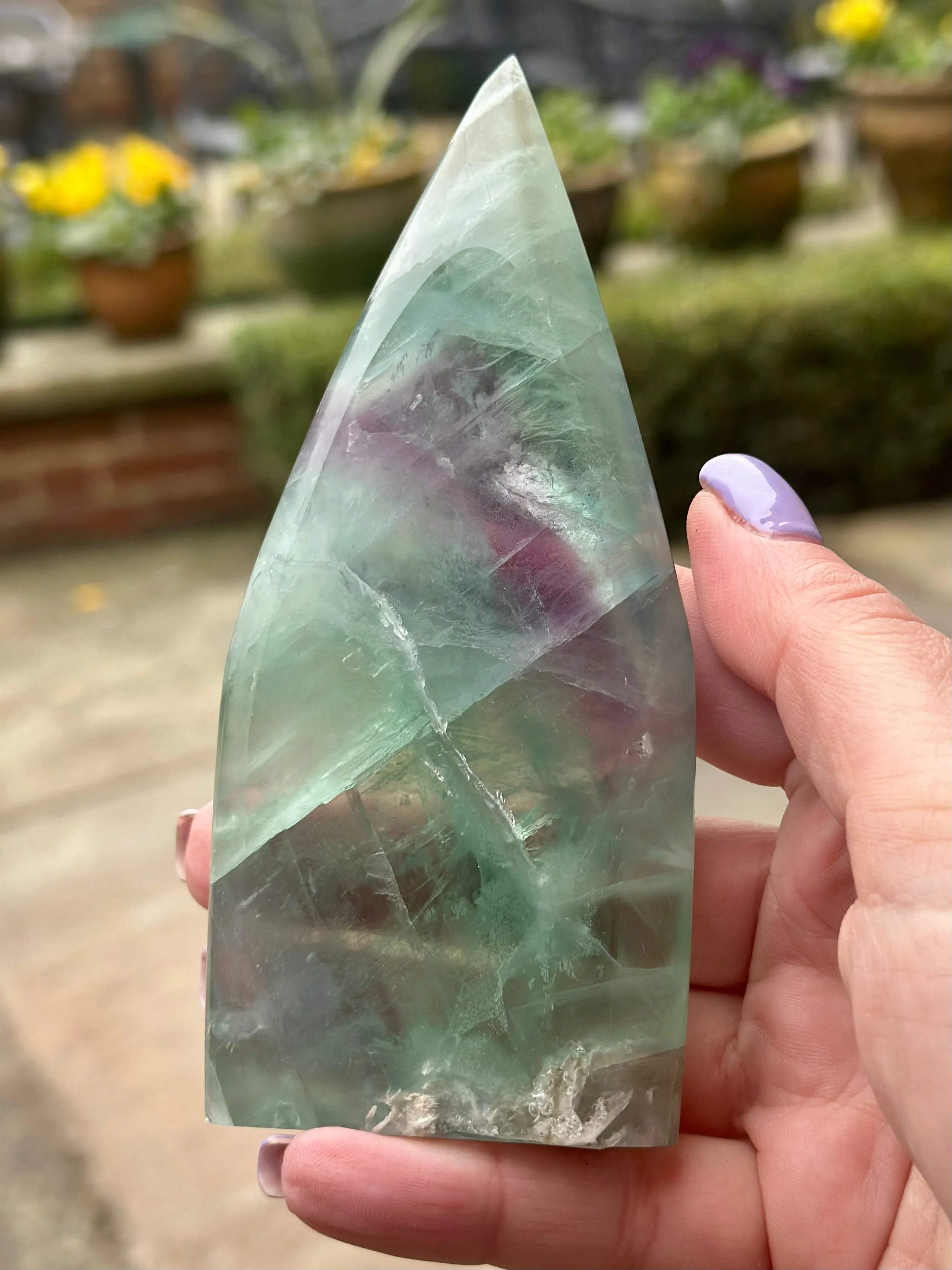 New! Rainbow Fluorite Flame - Natural & Unique