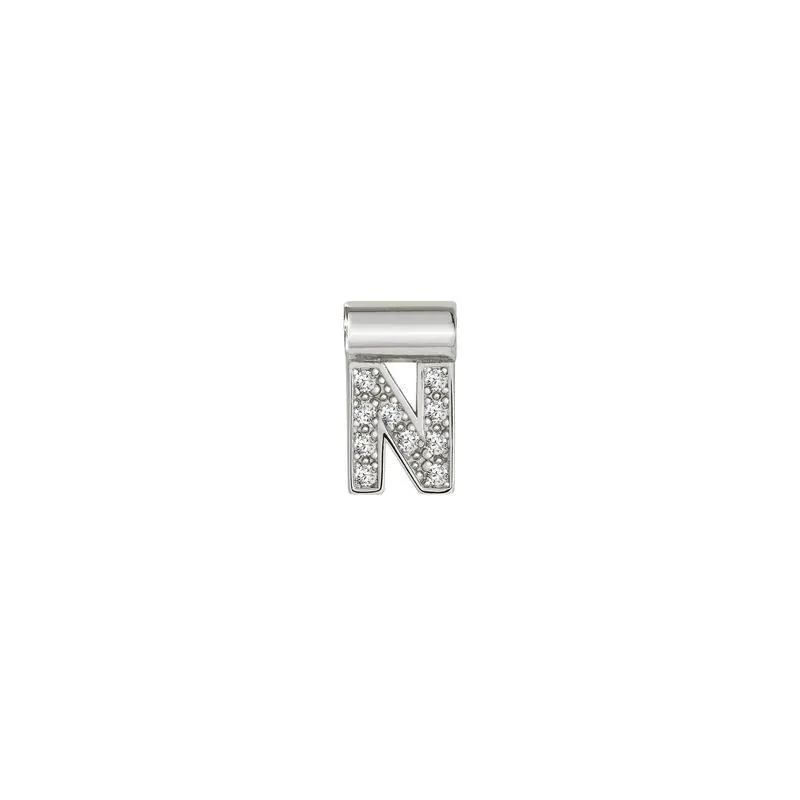 Nomination SeiMia Pendant, Letter N, Cubic Zirconia, Silver