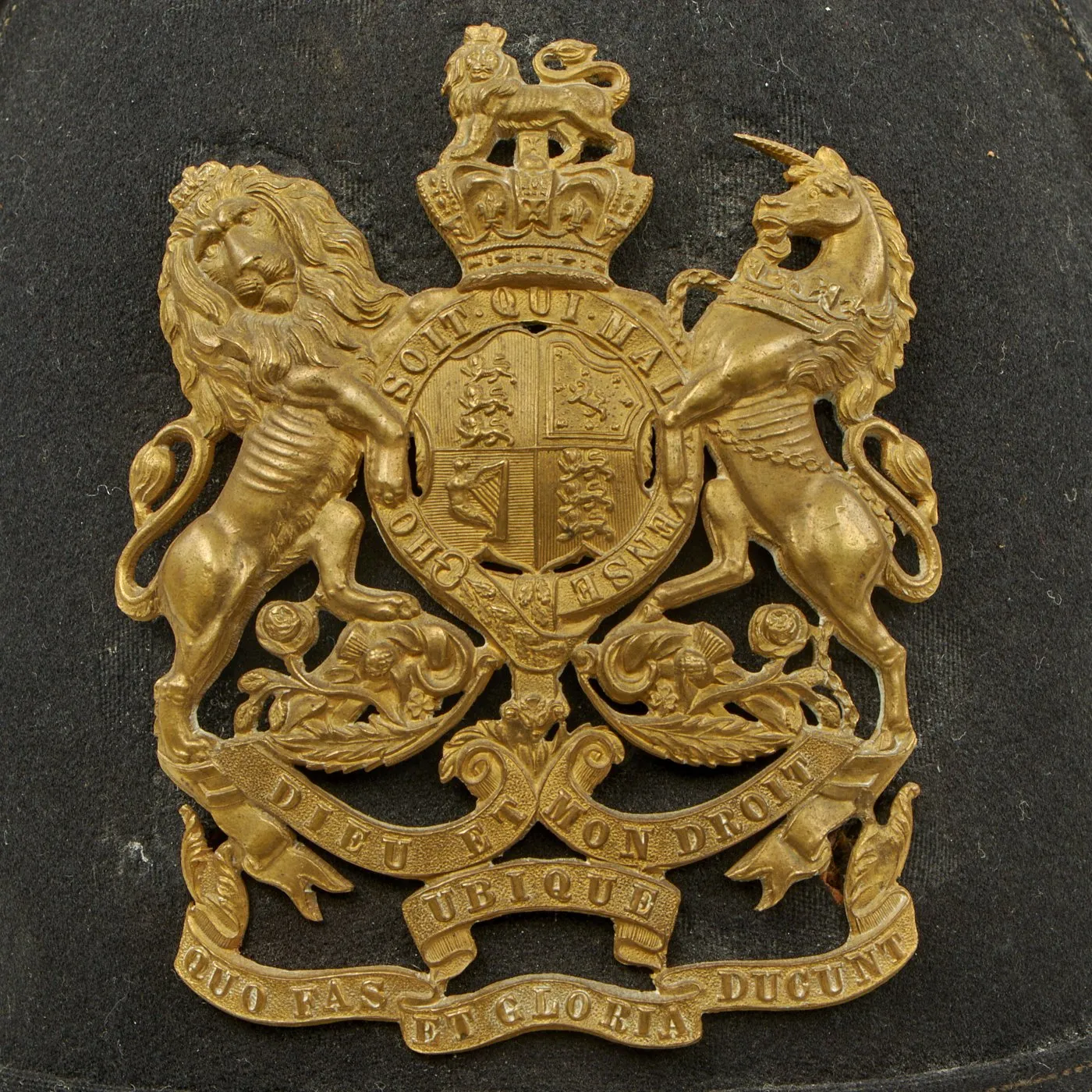 Original British Victorian Army Artillery Officer Blue Cloth Dress Spike Helmet - 1878-1902