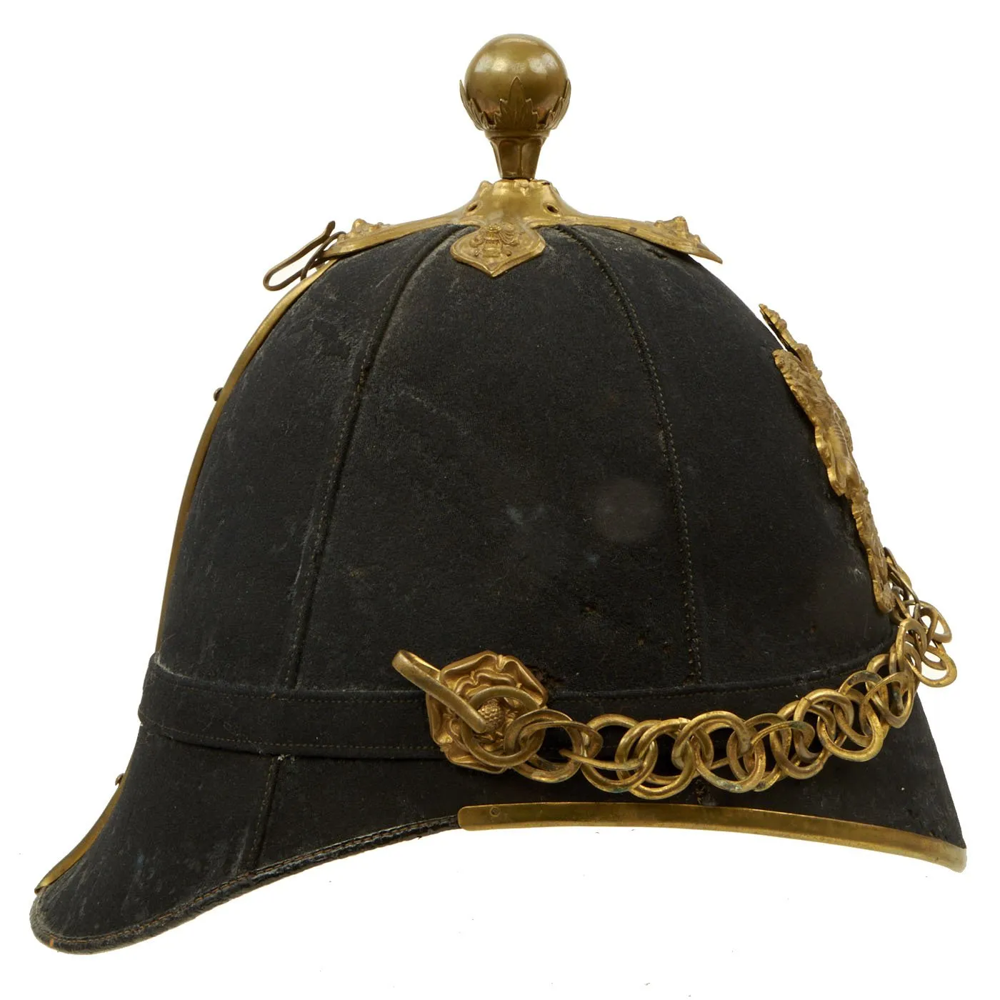 Original British Victorian Army Artillery Officer Blue Cloth Dress Spike Helmet - 1878-1902