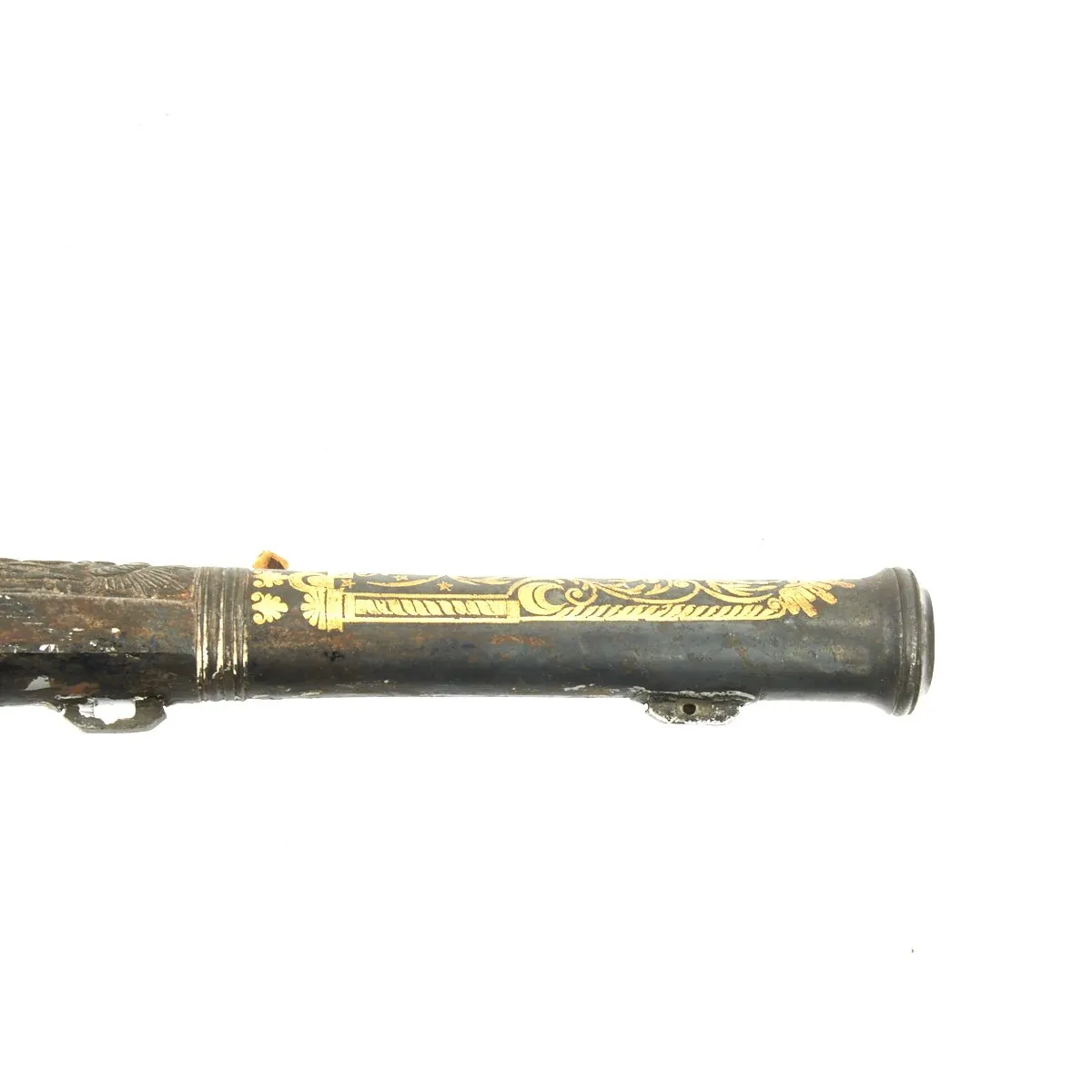 Original French Napoleonic Battlefield Pickup Fire-Damaged High Art Flintlock Pistol c.1800