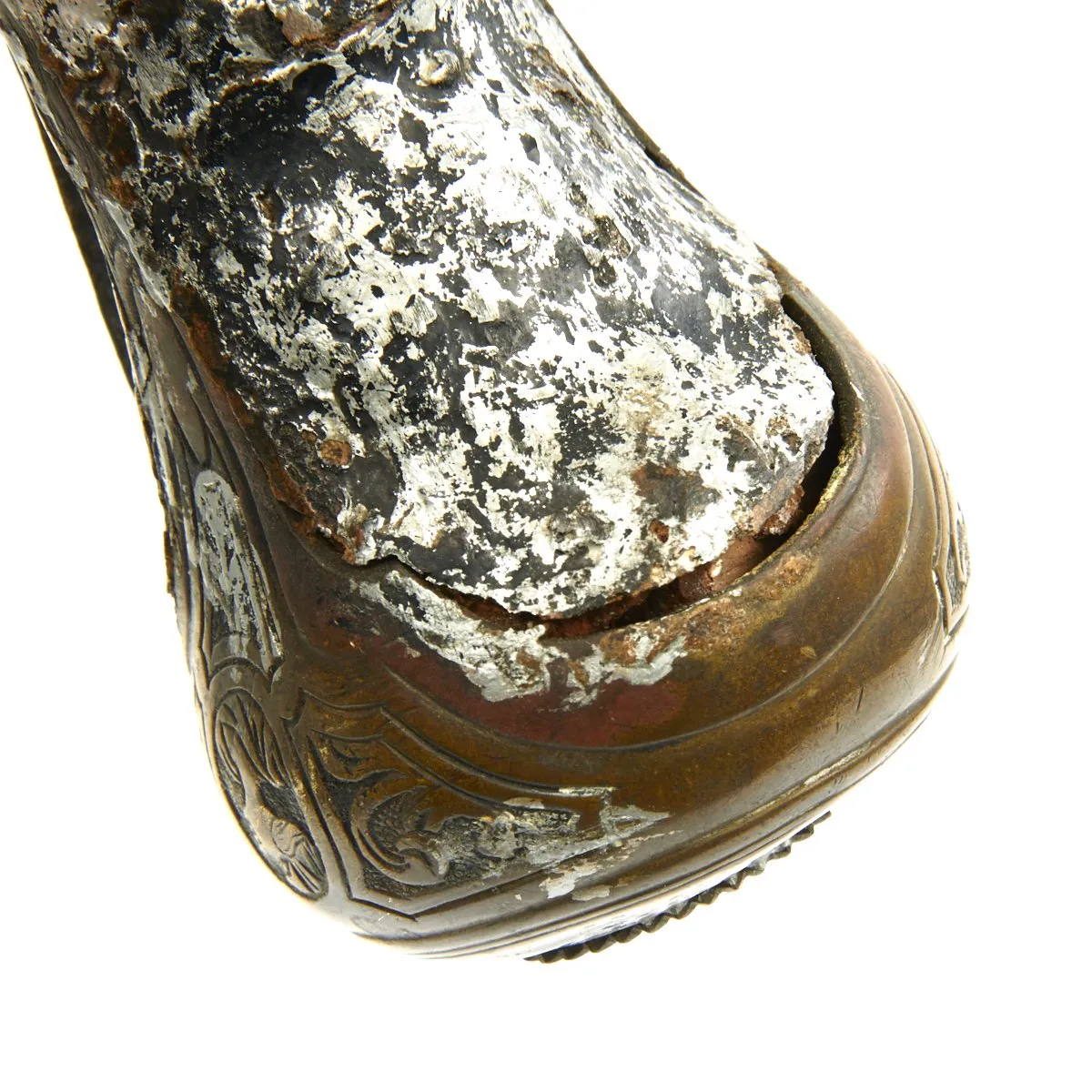 Original French Napoleonic Battlefield Pickup Fire-Damaged High Art Flintlock Pistol c.1800