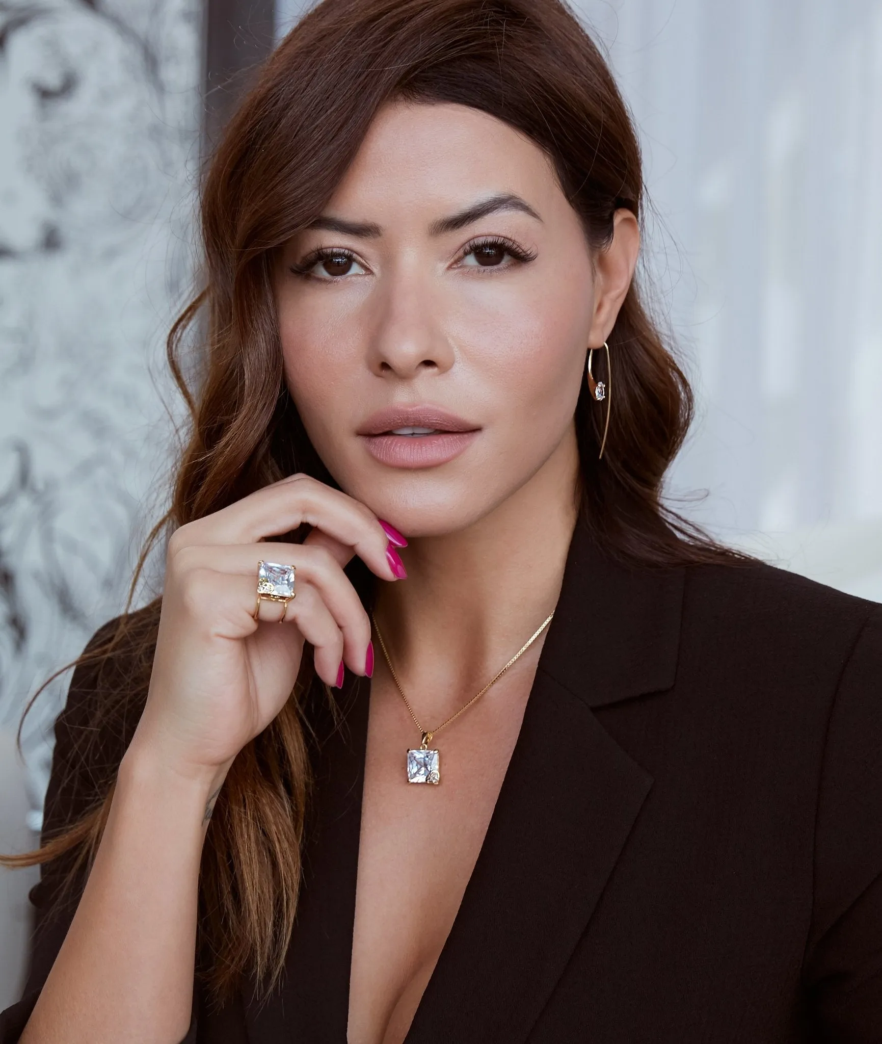 Oversized Princess Cut Cubic Zirconia Necklace
